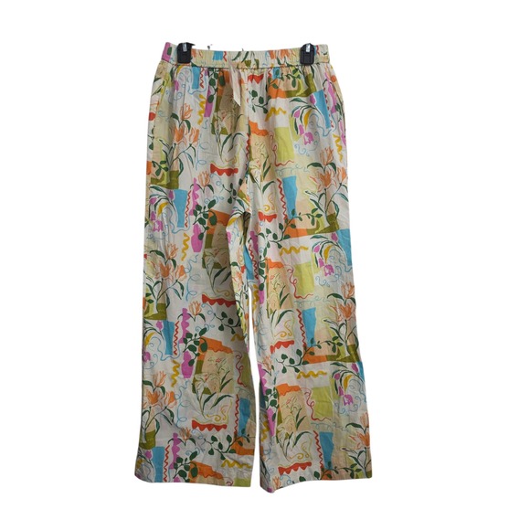 Anthropologie Multi-Color Floral Abstract Wide Leg Pull On Pants Size S NWTS - Picture 6 of 10